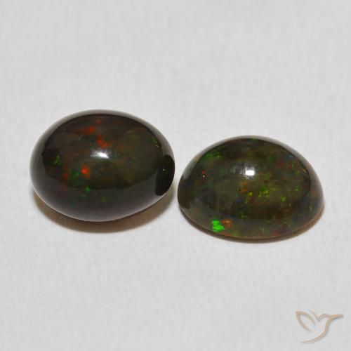 2.95 ct natürliche Mehrfarbig Opal-Edelsteine, Oval, Lichtundurchlässig