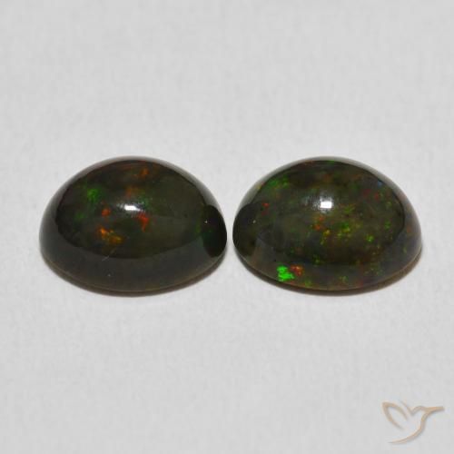 2.95 ct natürliche Mehrfarbig Opal-Edelsteine, Oval, Lichtundurchlässig