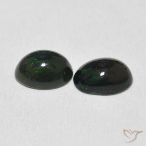1.54 ct natürliche Mehrfarbig Opal-Edelsteine, Oval, Lichtundurchlässig