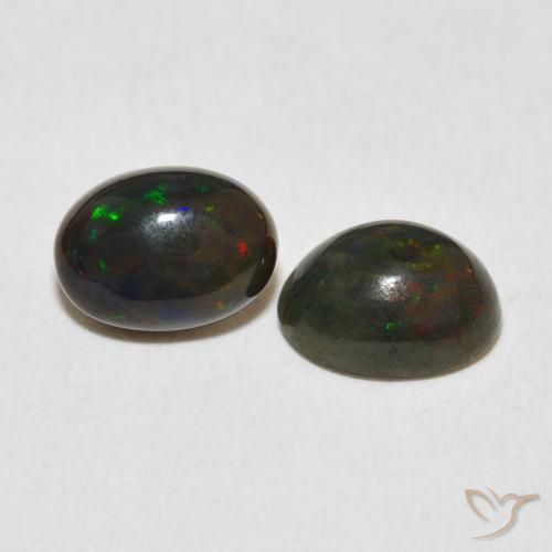 1.70 ct natürliche Mehrfarbig Opal-Edelsteine, Oval, Lichtundurchlässig