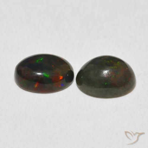 1.70 ct natürliche Mehrfarbig Opal-Edelsteine, Oval, Lichtundurchlässig