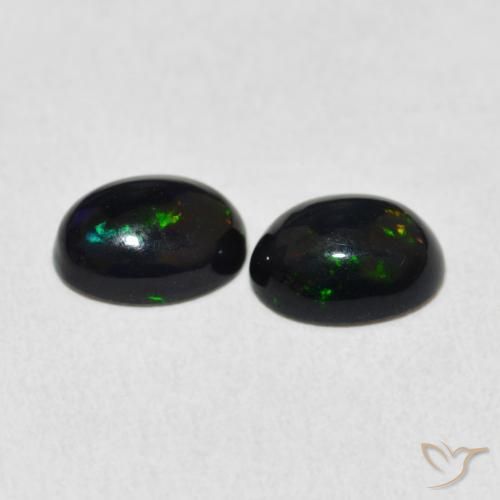 1.53 ct natürliche Mehrfarbig Opal-Edelsteine, Oval, Lichtundurchlässig