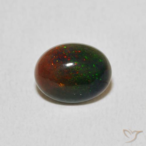 0.51ct Natürlicher Mehrfarbig Opal, Oval, Lichtundurchlässig