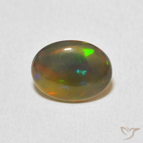 0.81ct Natürlicher Mehrfarbig Opal, Oval, Lichtundurchlässig