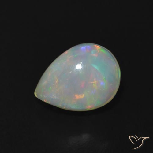 1.01ct Natürlicher Mehrfarbig Opal, Birnenform, Transparent, Photo A