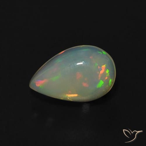 0.68ct Natürlicher Mehrfarbig Opal, Birnenform, Transparent