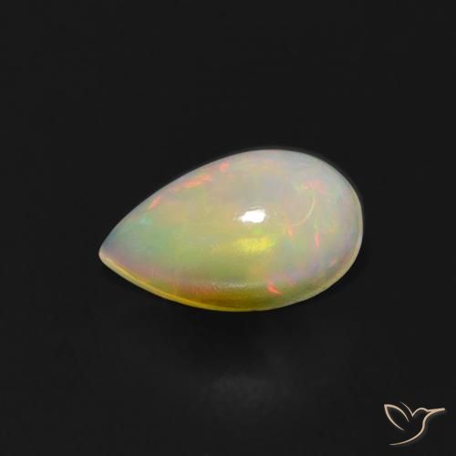 0.60ct Natürlicher Mehrfarbig Opal, Birnenform, Transparent, Photo A