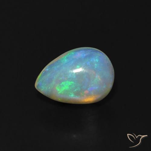 0.52ct Natürlicher Mehrfarbig Opal, Birnenform, Transparent, Photo A