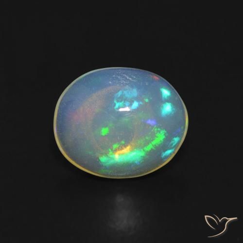 0.66ct Natürlicher Mehrfarbig Opal, Oval, Transparent