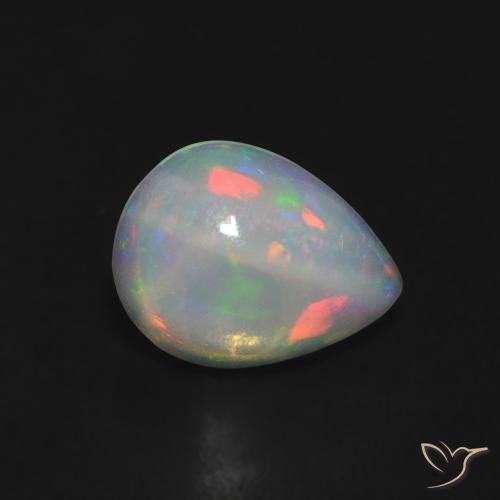 0.74ct Natürlicher Mehrfarbig Opal, Birnenform, Transparent, Photo A