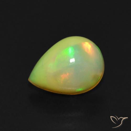 0.76ct Natürlicher Mehrfarbig Opal, Birnenform, Transparent, Photo A