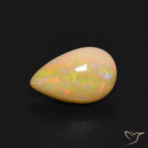 0.60ct Natürlicher Mehrfarbig Opal, Birnenform, Transparent
