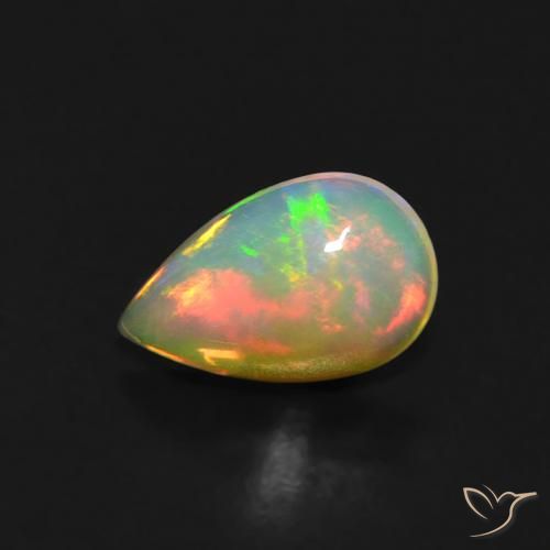 0.49ct Natürlicher Mehrfarbig Opal, Birnenform, Transparent