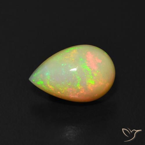 1.00ct Natürlicher Mehrfarbig Opal, Birnenform, Transparent