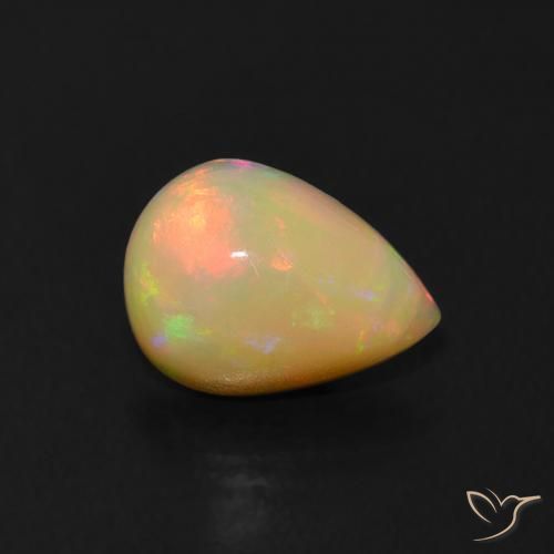 0.67ct Natürlicher Mehrfarbig Opal, Birnenform, Transparent, Photo A