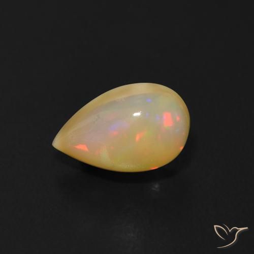 0.65ct Natürlicher Mehrfarbig Opal, Birnenform, Transparent