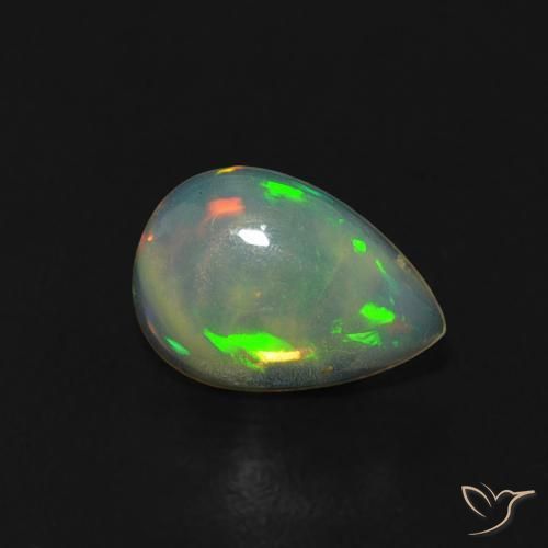 0.40ct Natürlicher Mehrfarbig Opal, Birnenform, Transparent
