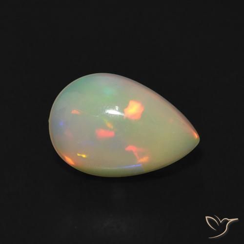 0.81ct Natürlicher Mehrfarbig Opal, Birnenform, Transparent