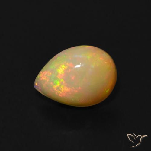 0.58ct Natürlicher Mehrfarbig Opal, Birnenform, Transparent