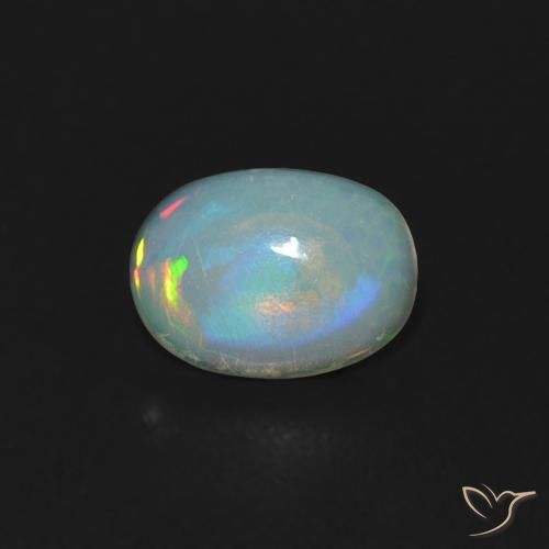 0.35ct Natürlicher Mehrfarbig Opal, Oval, Transparent