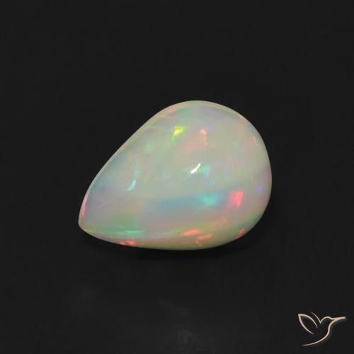 0.77ct Natürlicher Mehrfarbig Opal, Birnenform, Transparent