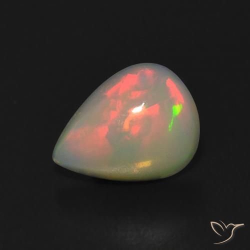 0.91ct Natürlicher Mehrfarbig Opal, Birnenform, Transparent