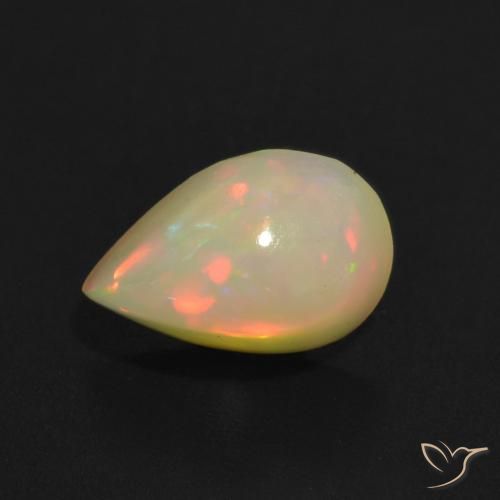 1.36ct Natürlicher Mehrfarbig Opal, Birnenform, Transparent, Photo A