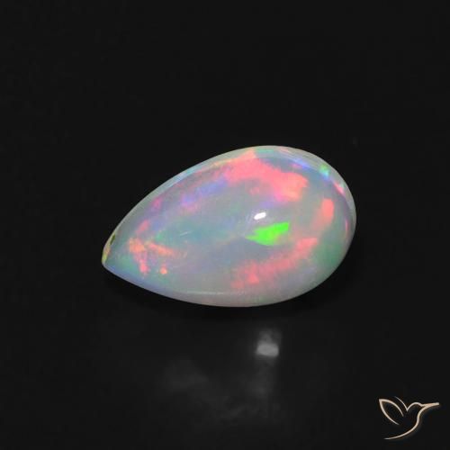0.61ct Natürlicher Mehrfarbig Opal, Birnenform, Transparent, Photo A