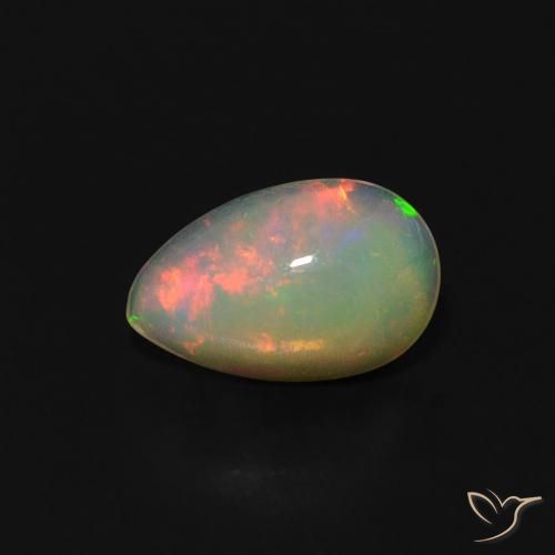 0.57ct Natürlicher Mehrfarbig Opal, Birnenform, Transparent, Photo A