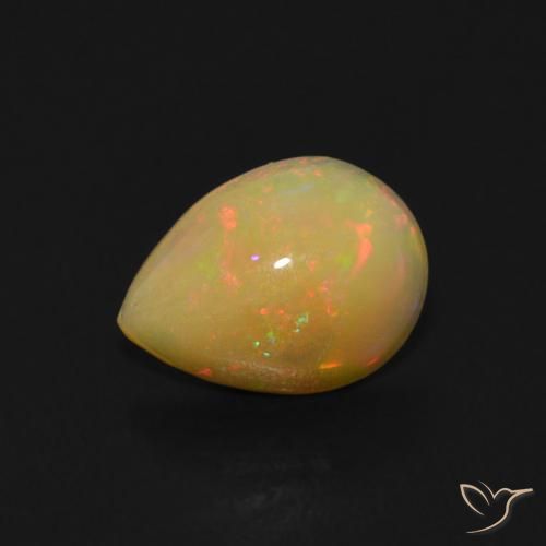 0.68ct Natürlicher Mehrfarbig Opal, Birnenform, Transparent, Photo A