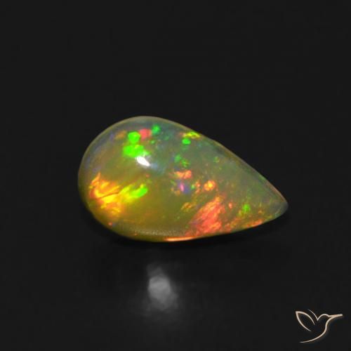 0.40ct Natürlicher Mehrfarbig Opal, Birnenform, Transparent