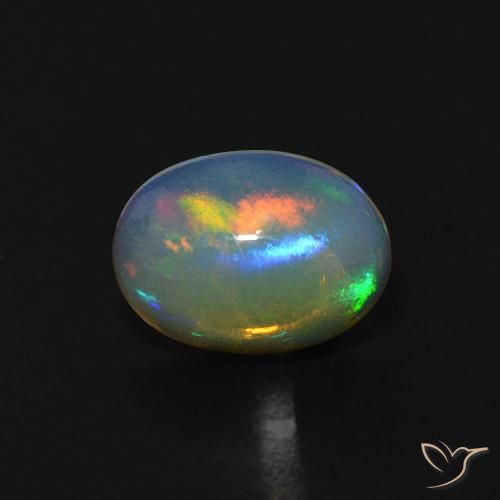 0.72ct Natürlicher Bläulich-weiß Opal, Oval, Transparent