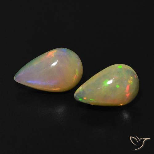 0.86ctw Natürlicher Mehrfarbig Opal, Birnenform, Transparent