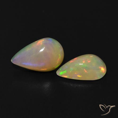 0.86 ct natürliche Mehrfarbig Opal-Edelsteine, Birnenform, Transparent