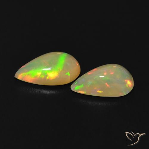 0.86 ct natürliche Mehrfarbig Opal-Edelsteine, Birnenform, Transparent