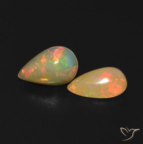 0.89 ct natürliche Mehrfarbig Opal-Edelsteine, Birnenform, Transparent