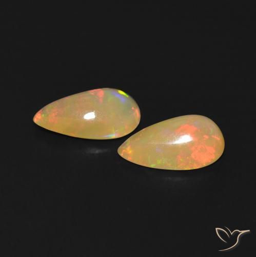 0.89 ct natürliche Mehrfarbig Opal-Edelsteine, Birnenform, Transparent