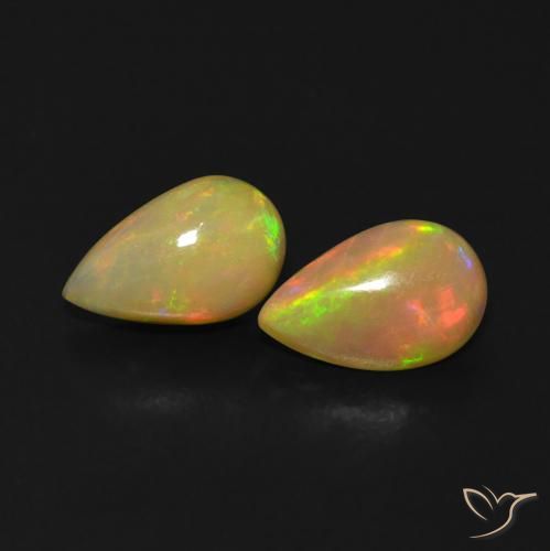 1.14ctw Natürlicher Mehrfarbig Opal, Birnenform, Transparent