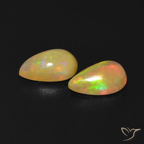 1.14 ct natürliche Mehrfarbig Opal-Edelsteine, Birnenform, Transparent