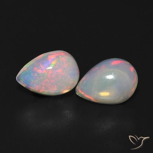 0.98ctw Natürlicher Mehrfarbig Opal, Birnenform, Transparent, Photo A