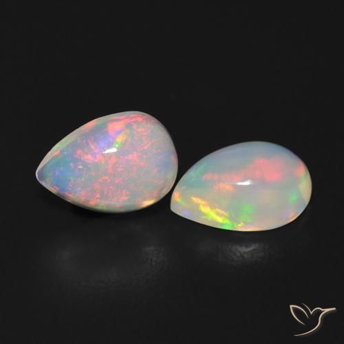 0.98 ct natürliche Mehrfarbig Opal-Edelsteine, Birnenform, Transparent