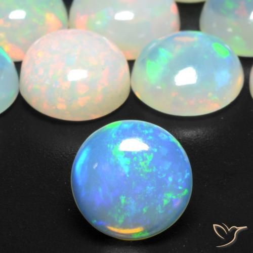 0.81ct Natürlicher Mehrfarbig Opal, Runden, Transparent