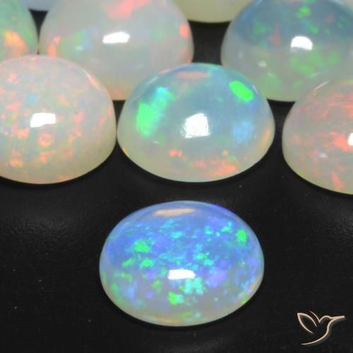 6.44 ct natürliche Mehrfarbig Opal-Edelsteine, Runden, Transparent
