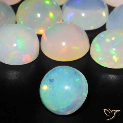 8.73 ct natürliche Mehrfarbig Opal-Edelsteine, Runden, Transparent