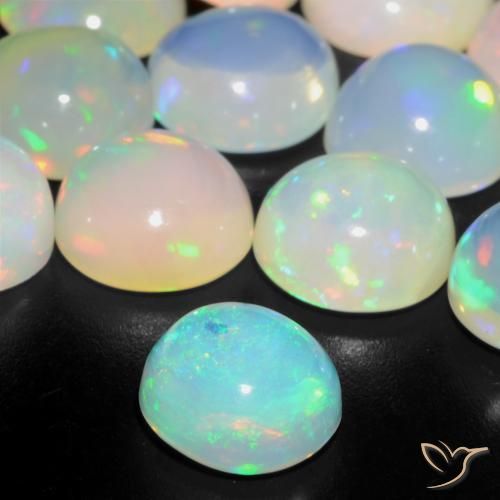 8.73 ct natürliche Mehrfarbig Opal-Edelsteine, Runden, Transparent