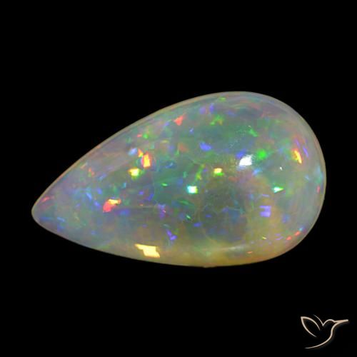 9.19ct Mehrfarbig Opal Edelsteine, Birnenform, Transparent