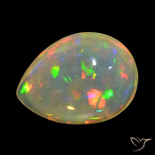 9,17 ctw natürlicher Mehrfarbig Opal, Birnenform, Transparent