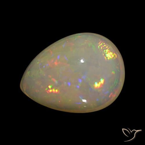 12.66ct Mehrfarbig Opal, Birnenform, Lichtdurchlässig