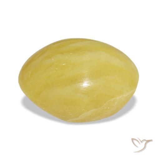 6,32 ctw natürlicher gelber Opal, Oval Schliff, Lichtundurchlässig