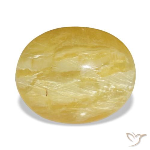 5,56 ctw natürlicher gelber Opal, Oval Schliff, Lichtundurchlässig